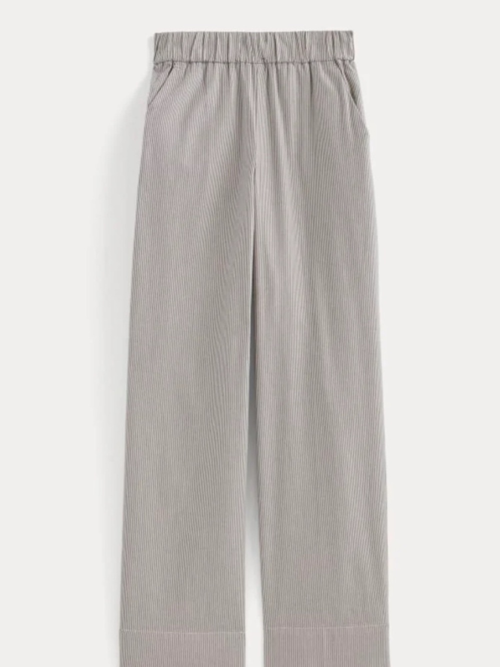 Everlane Easy pant in tan/navy stripe size XL with cropped leg Pull